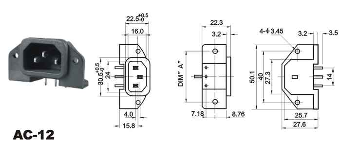 BA-AC-12 cheap ac power sockets